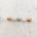 Rhodium Plated 8mm Pave Cubic Zirconia CZ Gold Silver Rose Gold Spacer