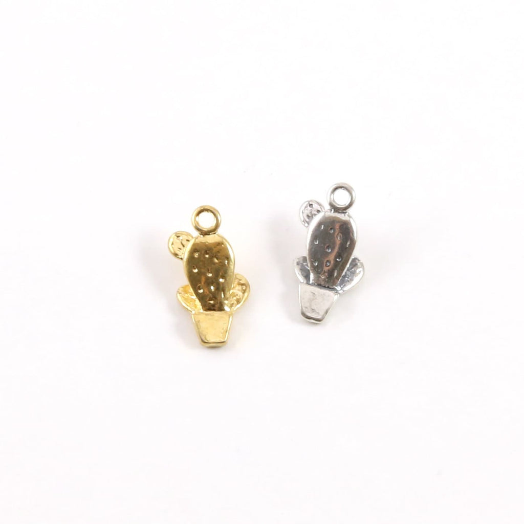 Sterling Silver or Vermeil 3D Potted Succulent Cactus Charm Southwestern