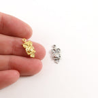 Sterling Silver or Vermeil Tiny Wide Eyed Owl Bird Sitting Charm Nature Bird