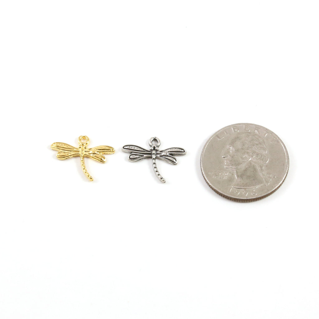 Sterling Silver or Vermeil Dainty Dragonfly Charm Insect Nature Spring Pendant