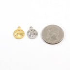 Sterling Silver or Vermeil Medium Sand Dollar Ocean Nautical Shell Charm