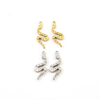 Pewter Flat Curved Snake Charm Pendant Antique Gold or Antique (2pc)