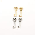 24mmx9mm Pewter Heart Skeleton Key Charm Best Friend Charm Necklace (2pc)