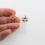 15mmx10mm Sterling Silver or Vermeil Thick Star of David 3D Charm Religious