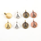 Pewter Buddha Stamped Embossed Coin with Bail Charm Pendant (2pc)