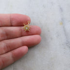 14mmx10mm Rhodium Plated Gold CZ Opal 8 Point Star Cubic Zirconia Pave Charm