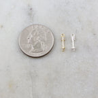 13mmx3mm Rhodium Plated Small Dainty Arrow Charm Rhodium Pave CZ Cubic