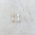13mmx3mm Rhodium Plated Small Dainty Arrow Charm Rhodium Pave CZ Cubic