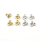 11mmx10mm Pewter Tiny Om Ohm Charm Pendant Religious Spiritual Buddhist (4pc)