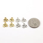 Pewter Tiny Om Ohm Charm Pendant Religious Spiritual Buddhist (4pc)