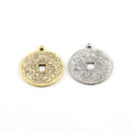 27mmx23mm Pewter Chinese Zodiac Coin Medallion Charm Symbol Pendant