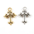 50mmx32mm Pewter Extra Large Fleur De Lis Cross Pendant Religious