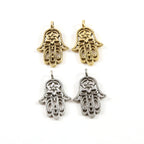 25mmx15mm Pewter Hamsa with Star of David Center Pendant Charm Religious (2pc)