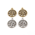 Pewter Small Tree of Life Silhouette Family Oak Tree Pendant (2pc)