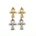 Pewter Egyptian Ankh Life Charm Antique Silver Antique Gold (2pc)