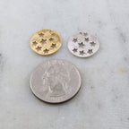 15mm Sterling Silver or Vermeil Celestial Star Cut Out Coin Disc Medallion