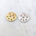 15mm Sterling Silver or Vermeil Celestial Star Cut Out Coin Disc Medallion