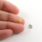 Sterling Silver or Vermeil Teeny Tiny Peace Sign Charm in or Hippie Love
