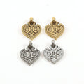 Pewter Ancient Amulet Spade Wings Symbol Coin Medallion Charm (2pc)