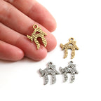 Pewter Chai Life House Charm in Jewish Hebrew Symbol Charm (2pc)