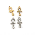 22mmx9mm Pewter Detailed Small Egyptian Ankh Life Charm Antique Silver (2pc)