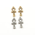 22mmx9mm Pewter Detailed Small Egyptian Ankh Life Charm Antique Silver (2pc)