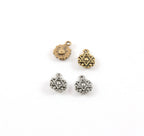 10mmx7mm Pewter Tiny Small Round Coin Star of David Charm Religious (2pc)