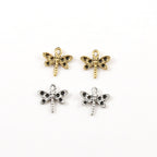 13mmx13mm Pewter Small Flying Dragonfly Wings Charm Fantasy Pendant (2pc)