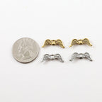 20mmx8mm Pewter Double Sided Detailed Angel Wing Vertical Spacer Bead (2pc)