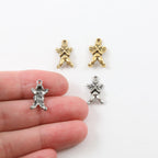 15mmx9mm Pewter Flying Cupid Angel Baby Cherub Charm Religious Pendant (2pc)