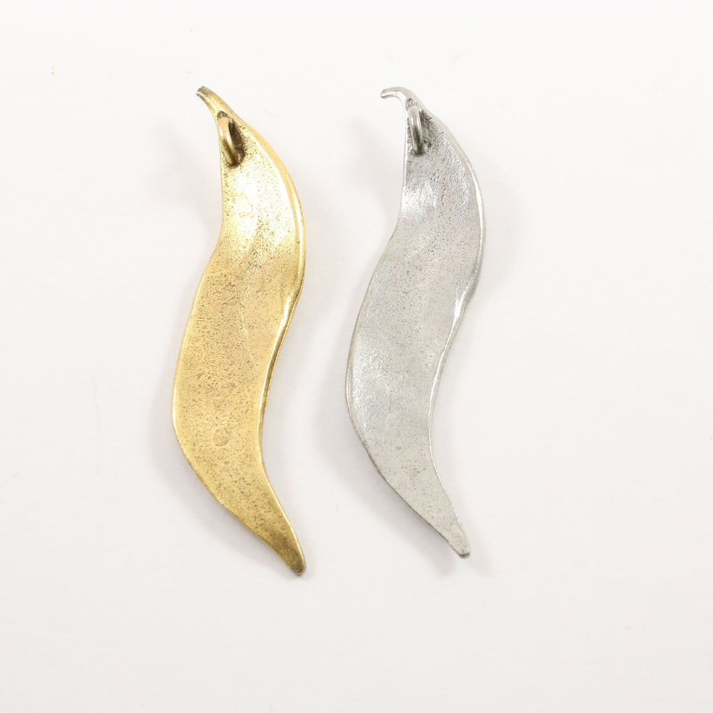 80mmx15mm Pewter Extra Large Modern Feather Charm Necklace Pendant