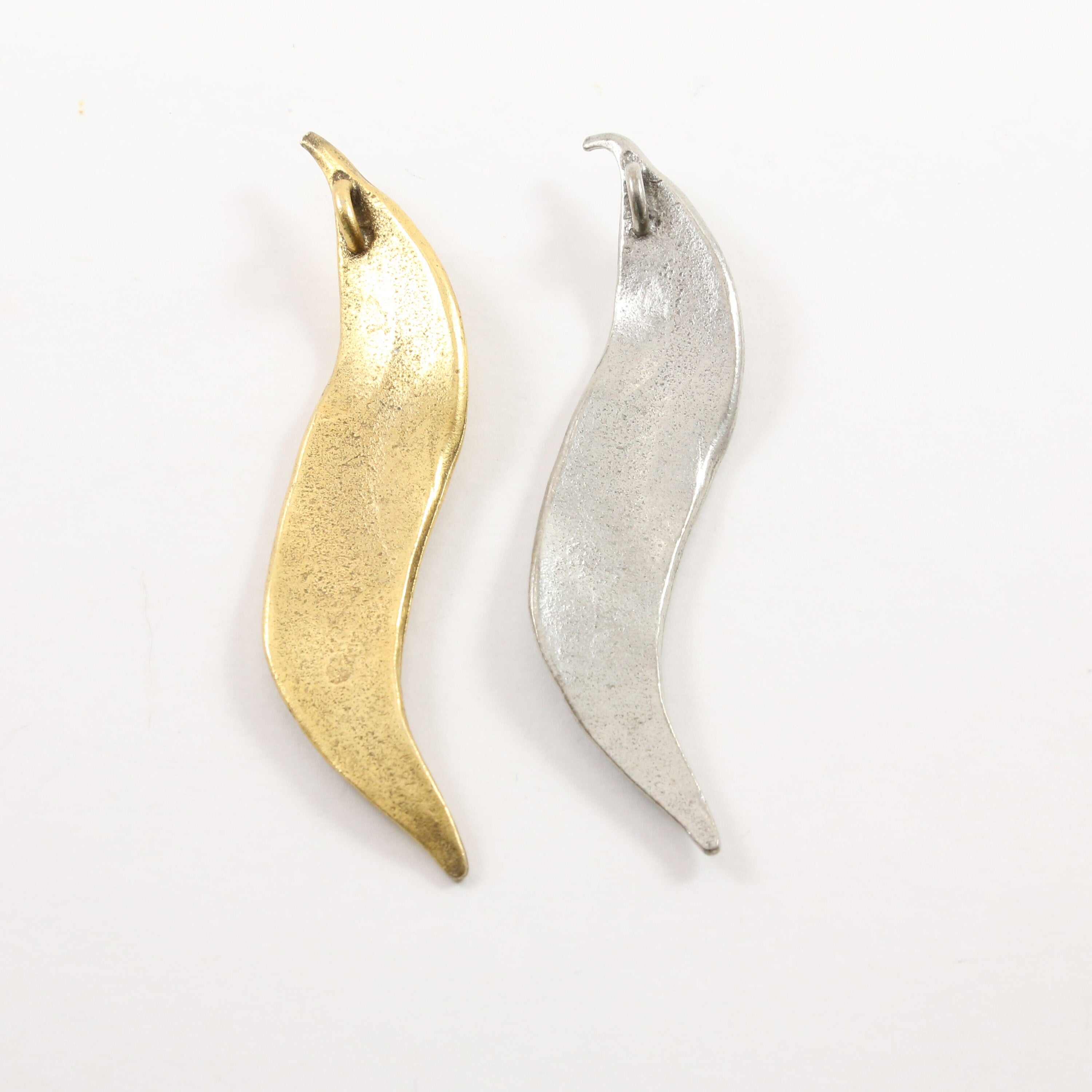 80mmx15mm Pewter Extra Large Modern Feather Charm Necklace Pendant