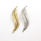 80mmx15mm Pewter Extra Large Modern Feather Charm Necklace Pendant