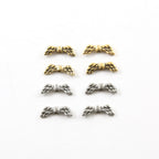 13mmx4mm Pewter Small Double Sided Detailed Angel Wing Vertical Spacer (4pc)