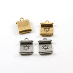 18mmx12mm Pewter Star of David Paper Scroll Pendant Charm Religious (2pc)