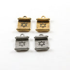 18mmx12mm Pewter Star of David Paper Scroll Pendant Charm Religious (2pc)