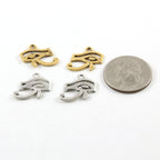 19mmx17mm Pewter Eye of Ra Ancient Egyptian Charm in Antique Silver (2pc)