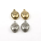 21mmx16mm Pewter Scarab Beetle Ancient Egyptian Charm in Antique Silver (2pc)
