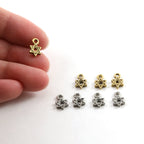 10mmx6mm Pewter Tiny Delicate Star of David Charm Religious Jewish (4pc)