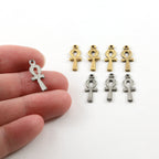 12mmx6mm Pewter Tiny Small Egyptian Ankh Life Charm Antique Silver (4pc)