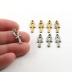 12mmx6mm Pewter Tiny Small Egyptian Ankh Life Charm Antique Silver (4pc)