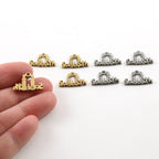 Pewter Sabbath Candles Charm Jewish Religious Pendant 14mm X (4pc)