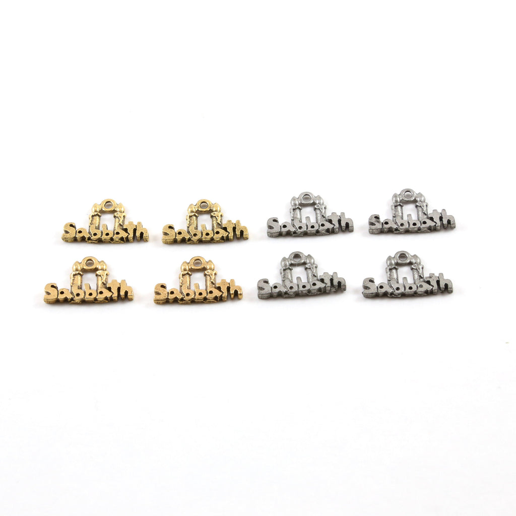 Pewter Sabbath Candles Charm Jewish Religious Pendant 14mm X (4pc)