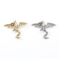 35mmx45mm Pewter Large Flying Detailed Dragon Charm Fantasy Medieval