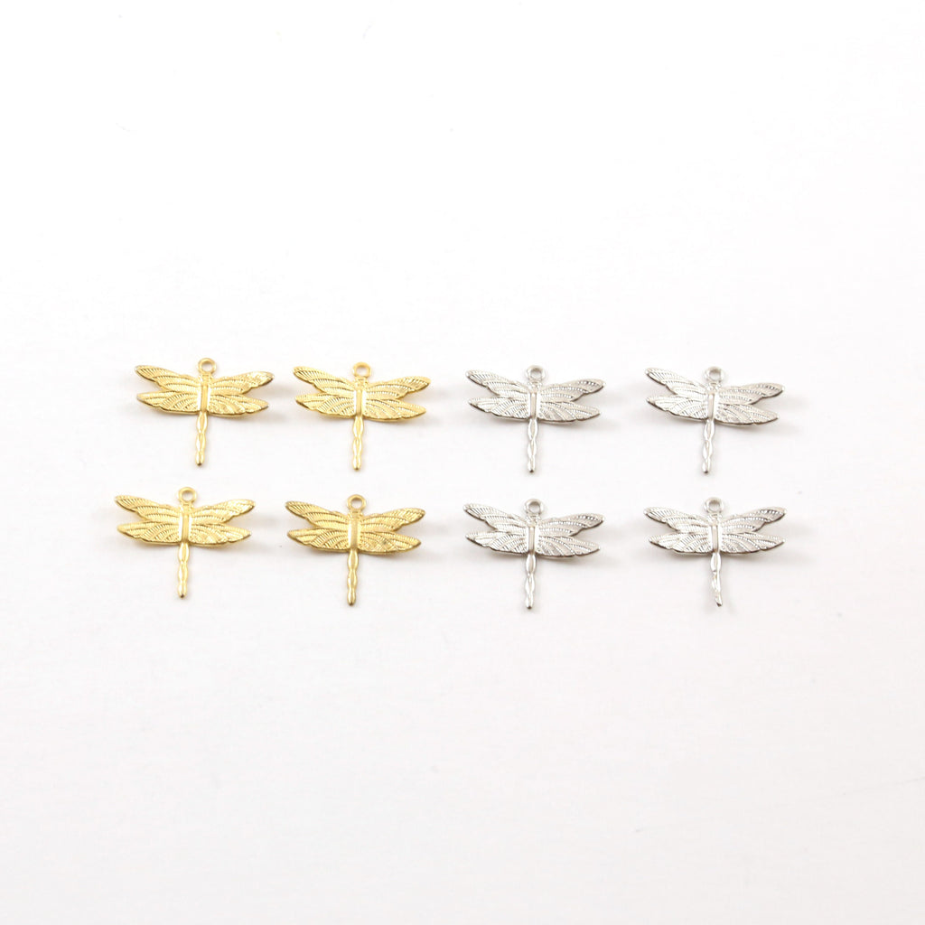 13mmx15mm Base Metal Lightweight Flying Dragonfly Wings Charm Fantasy (4pc)