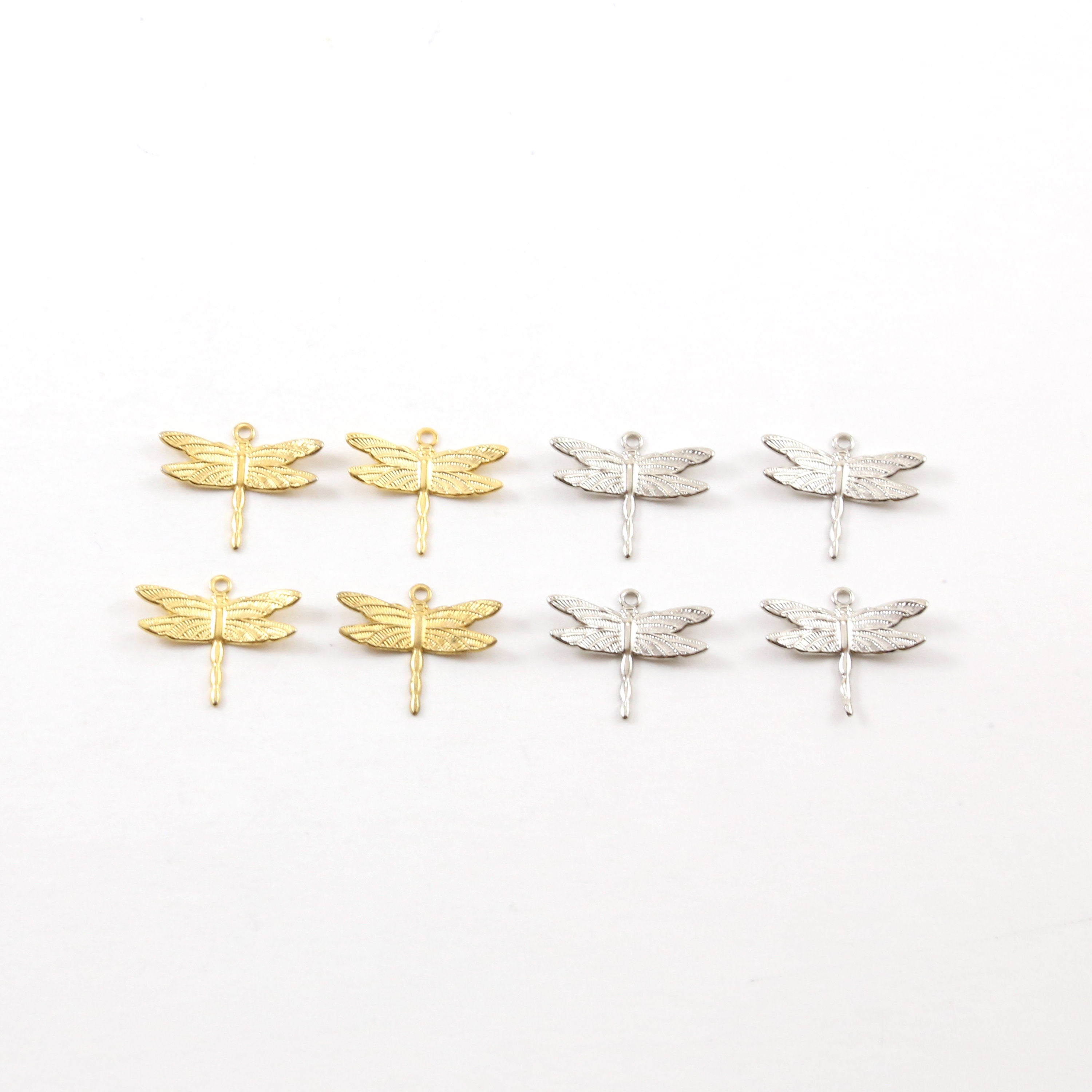 13mmx15mm Base Metal Lightweight Flying Dragonfly Wings Charm Fantasy (4pc)