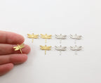 13mmx15mm Base Metal Lightweight Flying Dragonfly Wings Charm Fantasy (4pc)