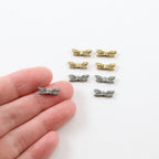 13mmx4mm Pewter Tiny Small Flying Dragonfly Bead Wings Fantasy Pendant (4pc)