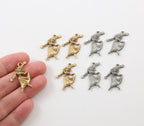 25mmx20mm Pewter Princess Fairy Damsel Pixie Charm with Star Wand (4pc)
