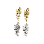 29mmx12mm Pewter Detailed Dragon Charm Fantasy Medieval Magic Mystical (2pc)